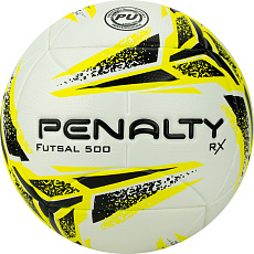 Мяч футзал. PENALTY BOLA FUTSAL RX 500 XXIII, 5213421810-U, р.4, PU, термосшивка, бел--желт-черный