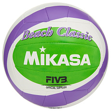 Мяч вол. пляжн. MIKASA BV543C-VXB-VLG, 18 панелей,синт.кожа (ТПУ),маш.сш., бут.кам, бело-фиол-зел