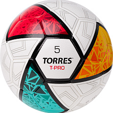Мяч футб. TORRES T-Pro, F323995, р.5, 32 панел. EPU-Microf, 4 подкл. сл, термосшив, бело-мульт