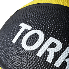 Медбол TORRES 1 кг, AL00221, резина, диаметр 19,5 см, черно-желтый