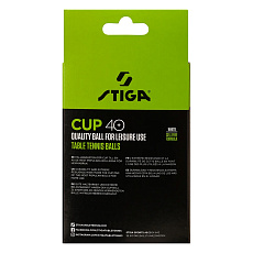 Мяч для наст. тенниса Stiga Cup ABS, 1110-2510-12, диам.40+мм, пластик, упак. 12 шт, белый