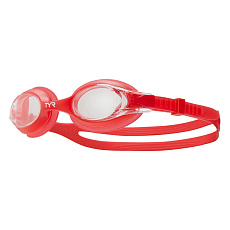 Очки для плав. дет. TYR Swimple Kids, LGSW-158, ПРОЗРАЧНЫЕ линзы, красная опр.
