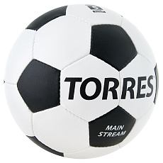 Мяч футб. TORRES Main Stream, F30185, р.5, 32 пан. ПУ, 4 под. слоя, руч. сшивка, бело-черный