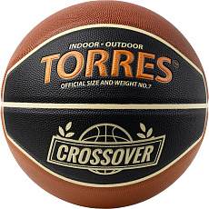 Мяч баск. TORRES Crossover, B323197, р.7,ПУ-комп, нейлон. корд, бут.камера, тем. черно-коричн-беж