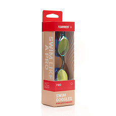 Очки для плав.TORRES Pro, SW-32518MR, зерк.линзы.,синяя оправа,дв.рег.ремешок