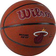Мяч баск. WILSON NBA Miami Heat, WTB3100XBMIA р.7, синт.кожа (композит), коричнево-красный