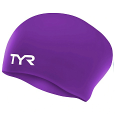 Шапочка для плавания TYR Long Hair Wrinkle-Free Silicone Cap, LCSL-510, фиолетовый