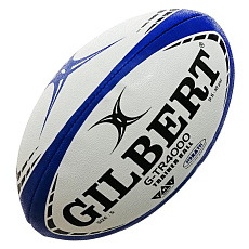 Мяч для регби GILBERT G-TR4000, 42098105, р.5, резина, ручная сшивка, бело-черно-синий