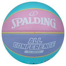 Мяч баск. SPALDING All Conference р.6, 77065z, композит, голубо-розовый