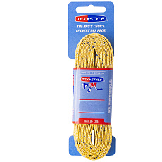 Шнурки для коньков Texstyle Double Blue Line Waxed, 1510MT-YL-305, полиэстер, 305см, желтый