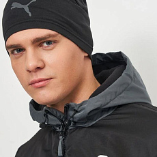 Шапка PUMA Slouchy Running Beanie, 02346901, 56% хлопок, 41% полиэстер, 3% эластан, черный