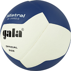 Мяч вол. GALA Mistral 12, BV5665S, р. 5, синт. кожа ПУ, клееный, бут. камера, бело-синий