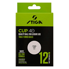 Мяч для наст. тенниса Stiga Cup ABS, 1110-2510-12, диам.40+мм, пластик, упак. 12 шт, белый