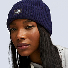 Шапка PUMA Classic Cuff Beanie, 02482602, 50% полиэстер, 50% акрил, темно-синий