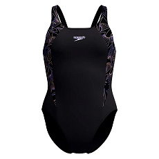 Купальник SPEEDO Hyperboom Splice Muscleback, 8-1347018692, р.30 (рос.42),полиэстер, ПБТ, чер-сирен