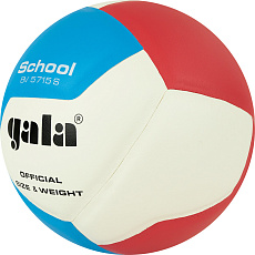 Мяч вол. GALA School 12, BV5715S, р. 5, син.кожа ПУ, под.сл. пена, клеен,бут.кам,бел-гол-красн