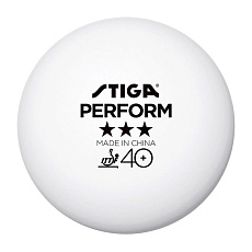 Мяч для наст. тенниса Stiga Perform 3***, 40+, 1113-2110-06, пластик, ITTF Appr., уп.6 шт, бел