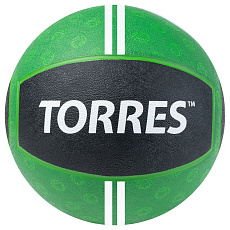 Медбол TORRES 6 кг, AL00236, резина, диаметр 25,4 см, зелено-черный