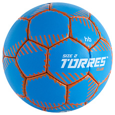 Мяч ганд. TORRES Club, H32442, р.2, ПУ, 5 подкл. слоев, руч. сшивка, синий
