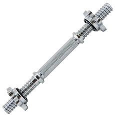 Гриф гантельный TORRES, PL5030, d25 мм, 35 см, сталь, замок-гайка, хром