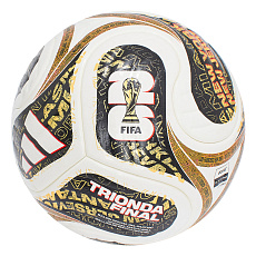 Мяч футб. ADIDAS WC26 Trionda Final PRO, JY8928, р.5, FIFA PRO, 4пан, ПУ, термосш, бел-черн-золотист