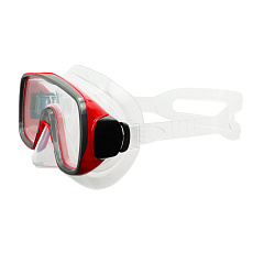 Маска для плав. Salvas Geo Sr Mask, CA175S1RYSTH, закален.стекло, силикон, р. Senior, красный