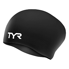 Шапочка для плав. TYR Long Hair Wrinkle-Free Silicone Cap, LCSL-001, ЧЕРНЫЙ, силикон