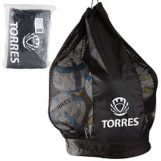 Сумка-баул для мячей TORRES, SS11069, на 15 футб.мячей, шнурок с фиксатором, черная