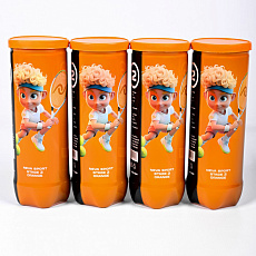 Мяч теннисный детский NS Orange, 5021005, уп.3 шт, резина, шерть, нейлон, желто-оранжевый