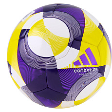 Мяч футзал. ADIDAS Conext 25 Pro Sala JH1278, р.4, FIFA Quality Pro, 18п, ПУ, руч.сш, фиолетово-желт