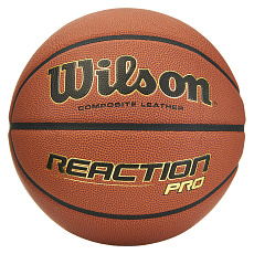 Мяч баск. WILSON Reaction PRO, WTB10139XB05, р.5, синт. PU, бутил. камера, темно-коричневый