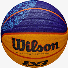 Мяч баск. WILSON FIBA3x3 Paris 2024 Replica, WZ3015001XB6, р.6, резина, желто-синий