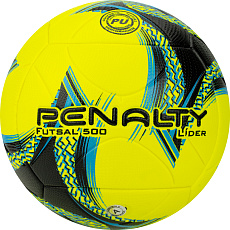 Мяч футзал. PENALTY BOLA FUTSAL LIDER XXIII, 5213412250-U, р.4, PU, термосшивка, желто-сине-черный
