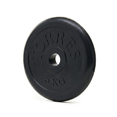 Диск обрезин. TORRES 5 кг, PL50705, d.26мм, металл в резиновой оболочке, черный