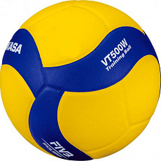 Мяч вол. утяж. MIKASA VT500W, р 5, синт.кожа, вес 500г, клееный, сине-желтый