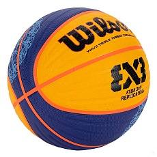 Мяч баск. WILSON FIBA3x3 Paris 2024 Replica, WZ3015001XB6, р.6, резина, желто-синий