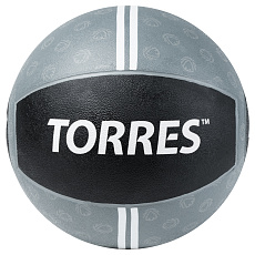 Медбол TORRES 11 кг, AL002311, резина, диаметр 27,5 см, серо-черный