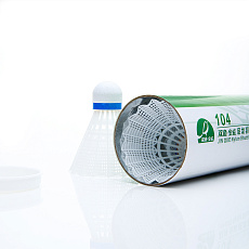 Воланы для бадминтона DOUBLE FISH JINQUE 104w ( нейлон),  уп.6 шт, сред.скор., белый