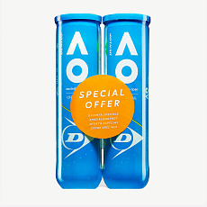Мяч теннисный Dunlop Australian Open, 601604, уп.2 банки*4 шт, одобр.ITF,фетр,нат.резина, желтый