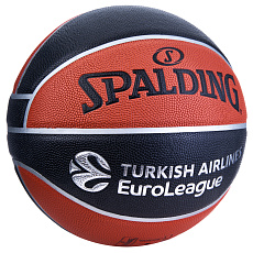 Мяч баск. SPALDING TF-500 Excel Euroleague р.7, 77101z, композит, коричнево-черный
