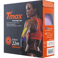 Тейп кинезиологический Tmax 22m Extra Sticky Lavender (5 см x 22 м), 223297, фиолетовый