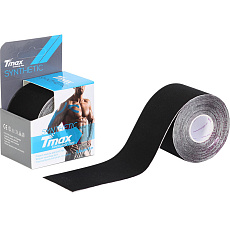Тейп кинезиологический Tmax Synthetic Black (5 см x 5 м), 423341, черный