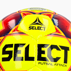 Мяч футзал. SELECT Futsal Attack V24, 3883446563, р.4, 32п, ПУ, руч.сш, желто-красный