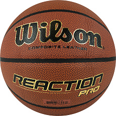 Мяч баск. WILSON Reaction PRO, WTB10139XB05, р.5, синт. PU, бутил. камера, темно-коричневый