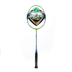 Ракетка для бадм. DOUBLE FISH JINQUE QT-1601, для продвинутых,карбон со струнами,литая,голубой