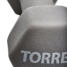 Гантель TORRES 3 кг, PL55013, металл в неопреновой оболочке, форма шестигранник, серый