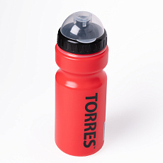 Бутылка для воды TORRES, SS1066, 550 мл, крышка с колп., мягк. пласт., красная, черная крышка