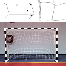 Сетка ганд./футзал., FS-G-№14, a:3.0 b:2.0 c:0.8 d:1.5м, нить 3,5мм ПП, яч.10*10см, бел