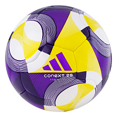 Мяч футзал. ADIDAS Conext 25 Pro Sala JH1278, р.4, FIFA Quality Pro, 18п, ПУ, руч.сш, фиолетово-желт