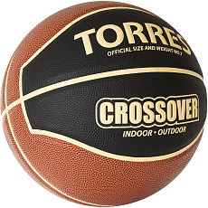 СЦ*Мяч баск. TORRES Crossover, B32097, р.7,ПУ-комп, нейлон. корд, бут.камера, тем. черно-оранж-беж